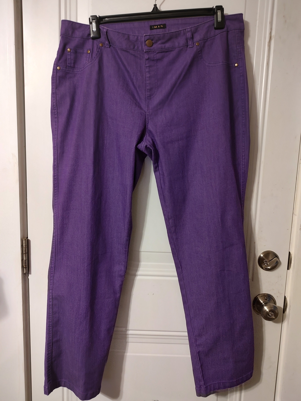IMAN Women’s Purple Straight-Leg Jeans